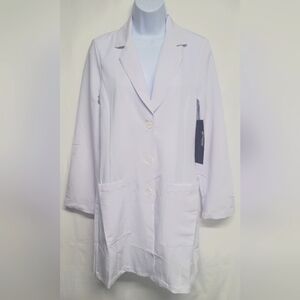 Grey's Anatomy By Barco New Bright White Lab Coat XS Wrinkle Resistant Soft